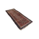 SIRJAND AFSHAR RUNNER with all-over stylised boteh design, on a black field with three narrow border