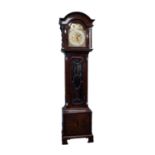 IMPRESSIVE EDWARDIAN MAHOGANY CASED TUBULAR CHIMING LONGCASE CLOCK, the 12? Arabic dial with