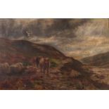 ROBSON OIL PAINTING ON CANVAS Highland cattle in a landscape with river Signed indistinctly 24" x
