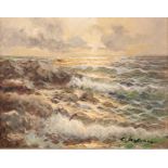 CARLO SANGIOVANNI (b 1948) oil painting on board Seascape Signed lower right 8 1/4" x 10 1/4" (21
