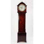 GEORGE III SCOTTISH LINE INLAID MAHOGANY LONG CASE CLOCK LATER SIGNED, ACCHY(?) THOMSON,
