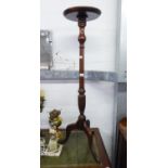 REPRODUCTION MAHOGANY JARDINERE STAND AND ANOTHER HAVING SQUARE TOP OVER UNDERTIER (2)