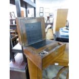 A SMALL MAHOGANY PORTABLE WRITING BOX