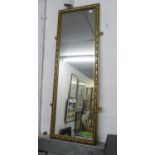 A MODERN ROBING MIRROR WITH GILT FRAME