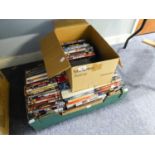 A QUANTITY OF DVD's AND CD's (2 BOXES)