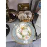 SMALL SELECTION OF CERAMICS TO INCLUDE; MASONS PLATE, AYNSLEY AND OTHER AYNSLEY PLATE WITH 'THE