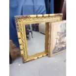 LARGE MIRROR IN DEEP DECORATIVE RUSTIC STYLE WOODEN FRAME, 39" X 39"