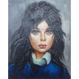 ETIENNE ROTH OIL PAINTING ON CANVAS PORTRAIT OF A GIRL SIGNED, CIRCA 1963 10 3/4" X 8 3/4" (25.5cm x