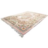 BORDERED CHINESE CARPET OF AUBUSSON DESIGN, pale pink field 12'4" x 9'2" (375.8 x 279.1cm)
