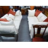 PAIR OF STYLISH SOFA'S FOR FOUR PERSONS AND CUSHIONS (2)