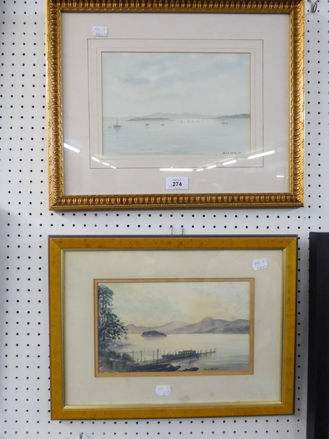 DONALD BLADES (AMERICAN) TWO WATERCOLOUR DRAWINGS 'CONISTON'' AND 'WINDERMERE' SIGNED AND DATED (19)