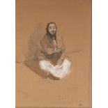 ?HAROLD RILEY (1934) PASTEL ?Seated Jewish Beggar? Signed 12 ½? x 9 ½? (31.7 x 24.1cm)