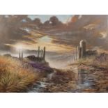 JOSEPH TICKLE (Contemporary) PASTEL DRAWING 'Moorland Awakening' Signed and dated 2003 lower