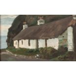 ROGER HAMPSON (19125 - 1996) OIL PAINTING ON BOARD Cottages, Isle of Man' Signed lower right, titled