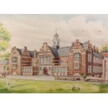 ALBIN TROWSKI (1919-2012) ARTIST SIGNED LIMITED EDITION COLOUR PRINT Stockport Grammar School, (