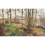 ELLIS SHAW (TWENTIETH CENTURY) WATERCOLOUR Mill with mill pond in the fore ground Signed 8? x