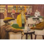 JACK ALTY (Blackpool) OIL PAINTING ON BOARD 'Lounge Bar' Labelled verso - circa 1970s 16" x 20" (