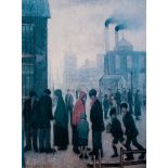 L.S.LOWRY LIMITED EDITION COLOUR PRINT ?Salford Street Scene? 1928, (829/850) 16? x 12? (40.6cm x