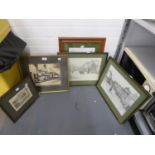 SET OF FIVE BLACK AND WHITE PRINTS TO INCLUDE; COWARDS BRIDGE ST, GONGLETON, (C.1890), SWAN BANK (C.