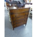 EARLY TWENTIETH CENTURY OAK DRESSING CHEST OF DRAWERS HAVING HINGED LID OVER FOUR GRADUATED DRAWERS