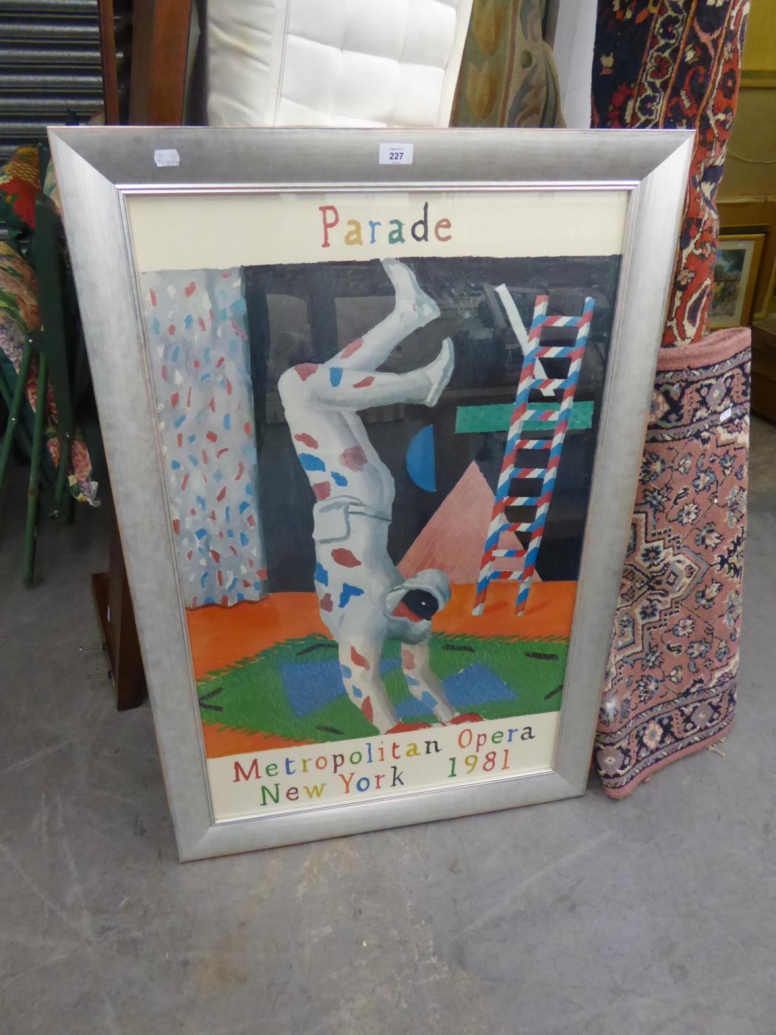 A POSTER PRINT 'PARADE - METROPOLITAN OPERA, NEW YORK, 1981' FRAMED AND GLAZED