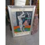 A POSTER PRINT 'PARADE - METROPOLITAN OPERA, NEW YORK, 1981' FRAMED AND GLAZED