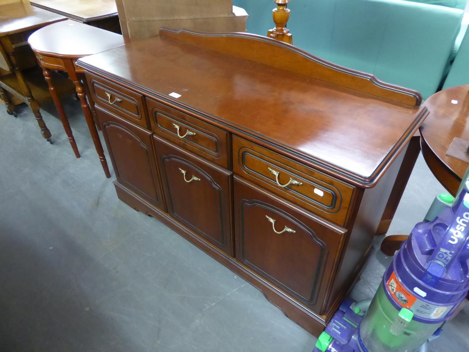 ROSSMORE MAHOGANY SIDEBOARD WITH THREE DRAWERS OVER THREE DOORS