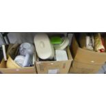 THREE BOXES OF VARIOUS KITCHEN UTENSILS AND SUNDRIES