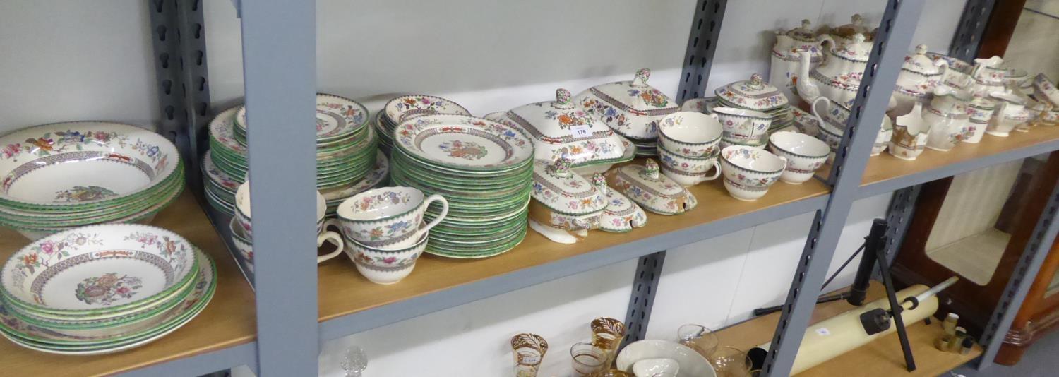 COPELAND SPODE 'CHINESE ROSE' DINNER AND TEA SERVICE, APPROX 120 PIECES