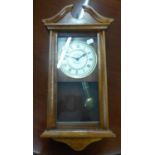 WIDDOP, WESTMINISTER CHIMING MODERN DROP DIAL WALL CLOCK, IN MAHOGANY AND GLAZED CASE