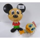 MATTEL INC. 1976, HONG KONG HARD PLASTIC TOY 'MICKEY MOUSE' with pull-string talking and automated