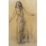 JACOB KRAMER (1892-1962) CHARCOAL DRAWING ON BUFF COLOURED PAPER female figure signed and dated 1915