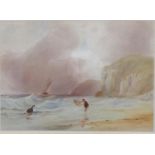 A.V.COPLEY FIELDING (1787-1855) WATERCOLOUR DRAWING coastal scene, 'View on the Isle of Wight'