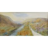 W. PAYNE (TWENTIETH CENTURY) WATERCOLOUR DRAWING figure in a tranquil river landscape signed and
