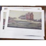 AFTER L.S.LOWRY, FIVE COLOUR PRINTS, 'Lonely House', 10 1/4" x 19 3/4" (26cm x 50.2cm), (x3), 'An