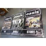 OASIS 'THE', 'WHOLE', 'STORY', SET OF THREE LARGE ADVERTSING POSTERS, each, 60" x 39" (152.4cm x