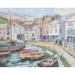 DONALD G. MIDGLEY (TWENTIETH CENTURY) OIL ON BOARD 'Devon Harbour' signed and dated 1954, titled