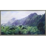 GARY REED ARTIST SIGNED COLOUR PRINT 'Ko'olau Shadows' signed to the mount 5 1/2" x 10" (14cm x 25.