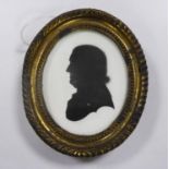 JOHN MIERS (1756 - 1821), LEEDS, LATE 18th/EARLY 19th CENTURY PAINTED SILHOUETTE MINIATURE OF A