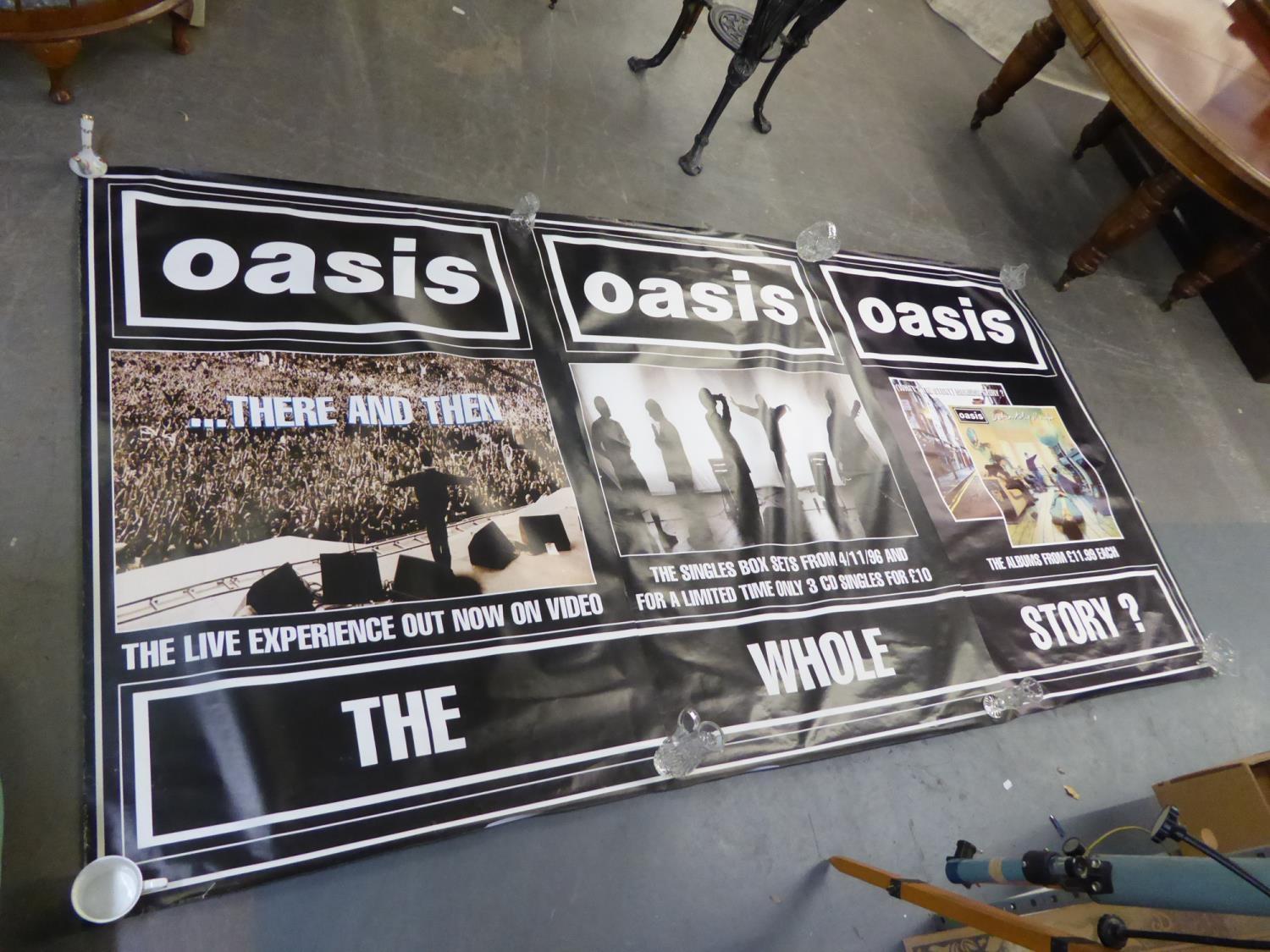 OASIS 'THE', 'WHOLE', 'STORY', SET OF THREE LARGE ADVERTSING POSTERS, each, 60" x 39" (152.4cm x - Image 3 of 3