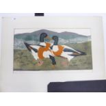 LESLIE G. DAVIE (1909-1999) SIGNED LIMITED EDITION ARTIST PROOF, 'Shelduck', (5/12), 11 1/2" x 21