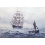 J.STEVEN DEWS PAIR OF ARTIST SIGNED LIMITED EDITION COLOUR PRINTS OF MASTED SHIPS 'The Whaler, '