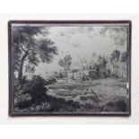 .800 STANDARD SILVER COLOURED METAL PRINT, 'paysage', stamped to the margin, 5" x 6 3/4" (12.7cm x