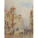 HOWARD GAYLE (1849-1925) WATERCOLOUR DRAWING 'Guilford High Street, 1890' signed and dated, titled