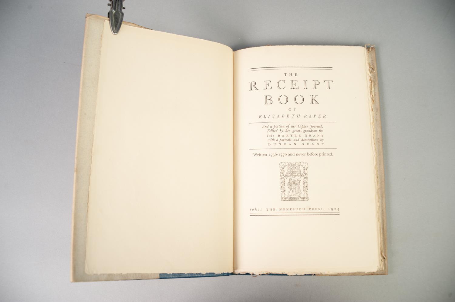 PRIVATE PRESS - TWO TITLES FROM THE NONESUCH PRESS to include The Receipt Book of Elizabeth Raper - Image 3 of 7