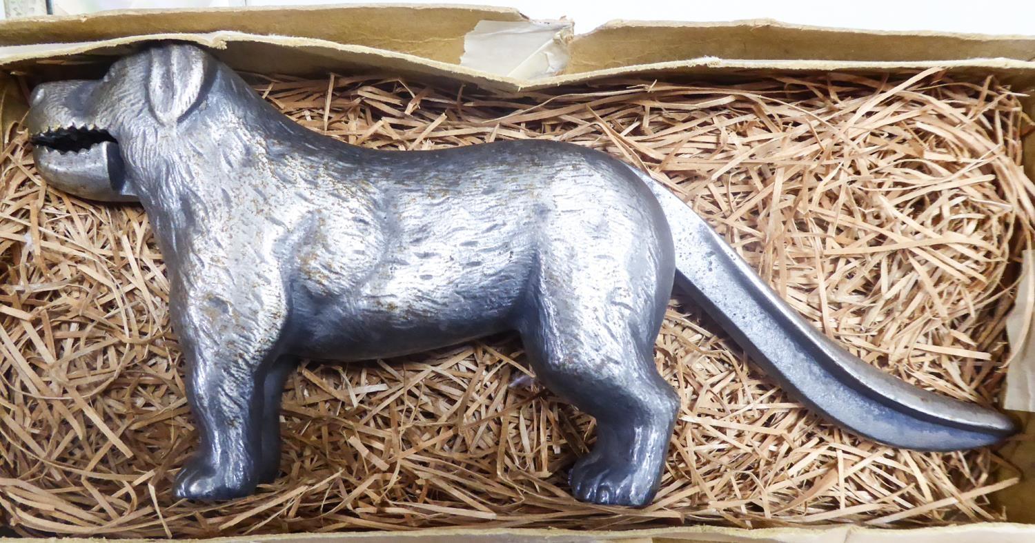 HEAVY CAST IRON DOG PATTERN NUT CRACKER, 12" (30.4cm) long, boxed