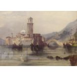 UNATTRIBUTED (NINETEENTH CENTURY) 'River Scene, Naples, circa 1850' unsigned, titled to mount 8" x