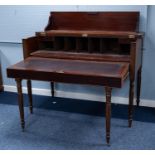 IMPRESSIVE EARLY NINETEENTH CENTURY MAHOGANY CLERK'S DESK, the hinged oblong top enclosing an