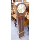 1930's OAK CASED 'GRAND DAUGHTER' LONGCASE CLOCK, with silvered Arabic dial and ANVIL movement