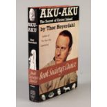 THOR HEYERDAHL AKU-AKU, 1st EDITION, FIRST PUBLISHED APRIL 1958, PUBLISHED BY ALLEN AND UNWIN WITH